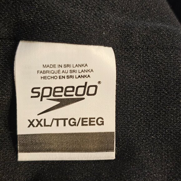 Speedo Swimming Suit, Black and Burgundy, Size XXL, Keyhole Back, 1 Piece - Picture 4 of 9